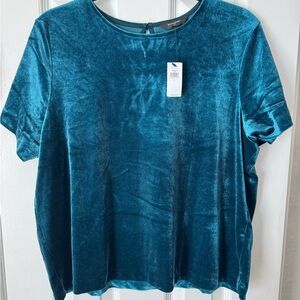 NWT Banana Republic Teal Velvet Women's Top